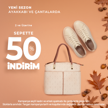 Yeni Sezon Ayakkabı & Çantalarda Sepette %50 İndirim