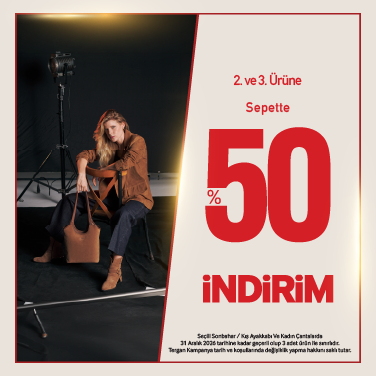 2. ve 3. Ürüne Sepette %50 İndirim
