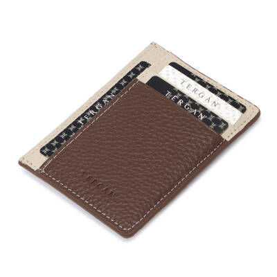 Kahverengi Deri Unisex Kredi Kartlık - S1KK00001676-V0G 