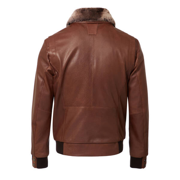 AÇIK KAHVE-JUMBO NATUREL Hakiki Deri Erkek Deri Mont - E26KDM310654-B6K - 4