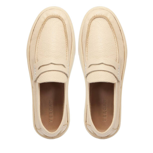 Bej Hakiki Deri Erkek Casual Ayakkabı - E25I1AY57232-B19 - 5