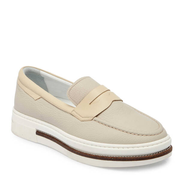 Bej Deri Erkek Loafer - E24I1AY56706-B19 