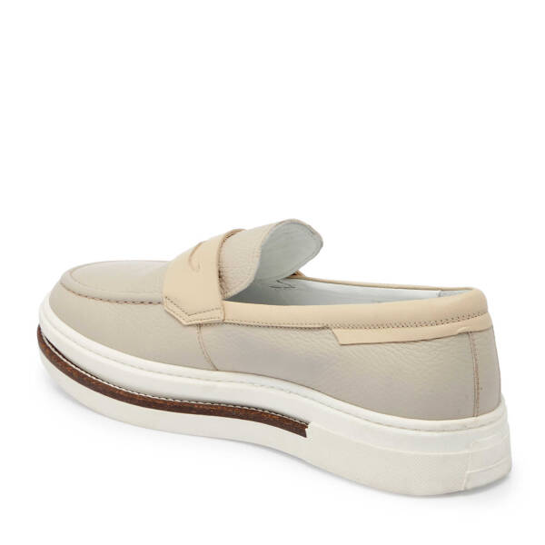 Bej Deri Erkek Loafer - E24I1AY56706-B19 - 2