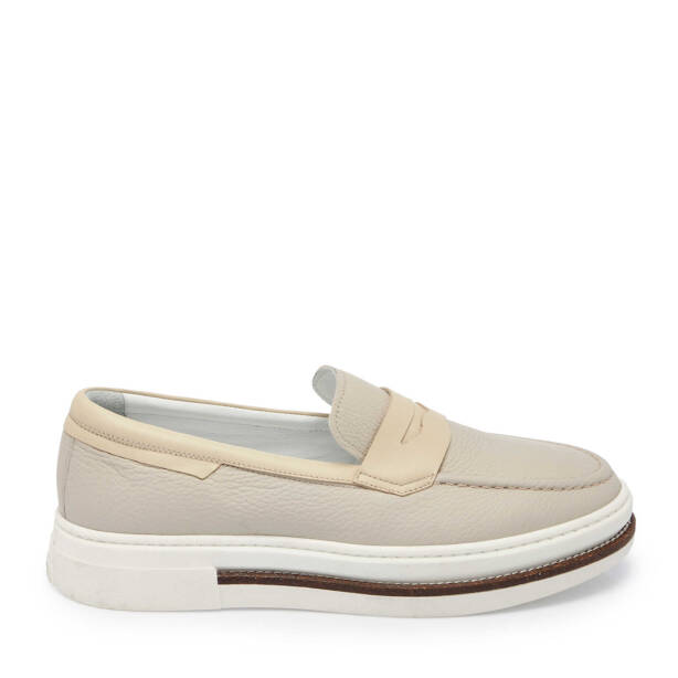 Bej Deri Erkek Loafer - E24I1AY56706-B19 - 3
