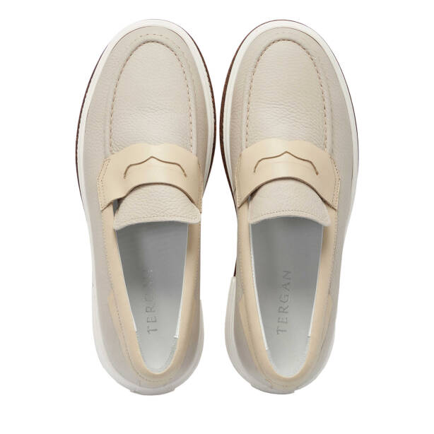 Bej Deri Erkek Loafer - E24I1AY56706-B19 - 5