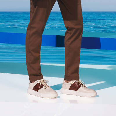 Bej Deri Erkek Sneaker - E24I1AY56710-A25 
