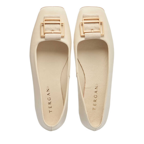 Bej Hakiki Deri Kadın Babet - K25I1BB67851-A25 - Tergan