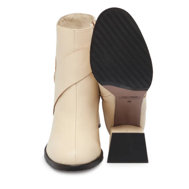 Bej Deri Kadın Bot - K25K1BT68192-A25 - 4