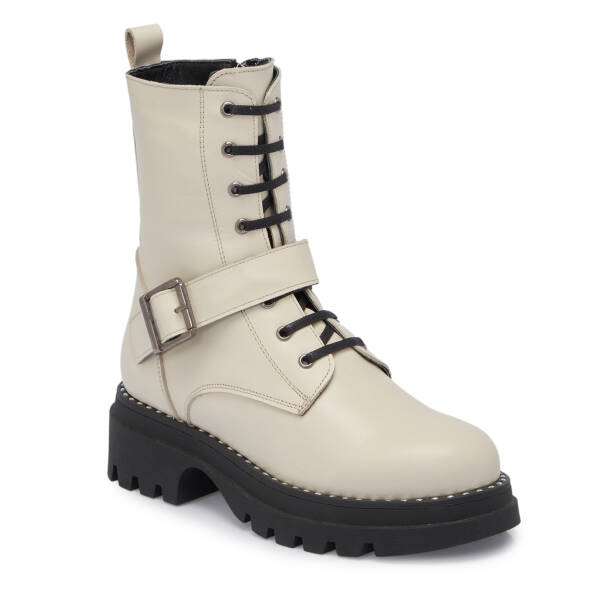 Bej Deri Kadın Bot - K25K1BT68302-A25 - 1