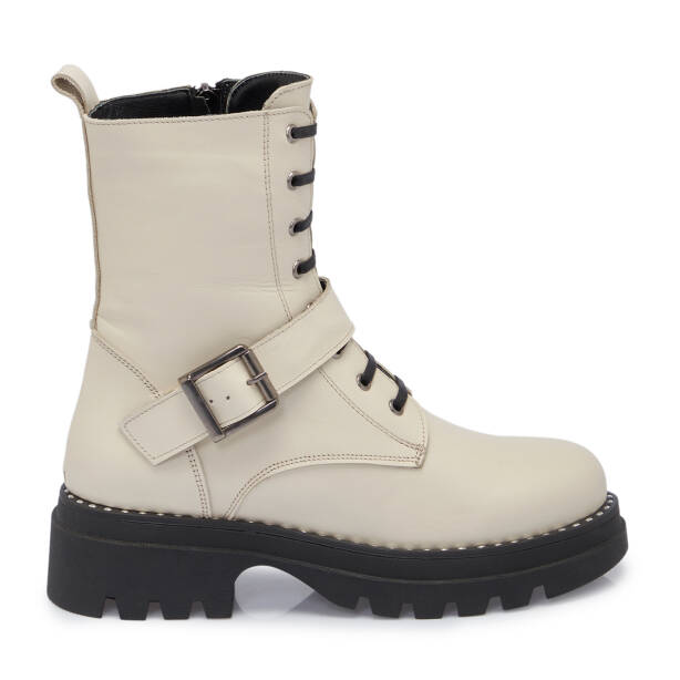 Bej Deri Kadın Bot - K25K1BT68302-A25 - 3