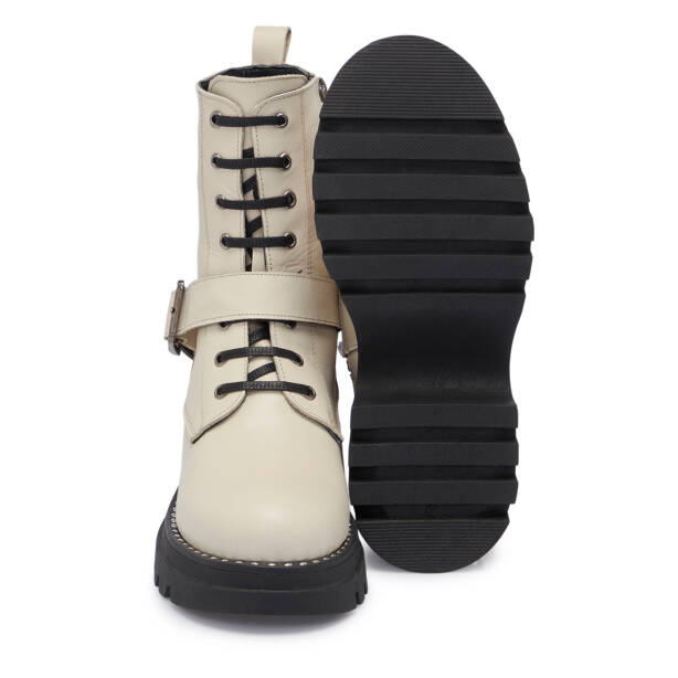 Bej Deri Kadın Bot - K25K1BT68302-A25 - 4