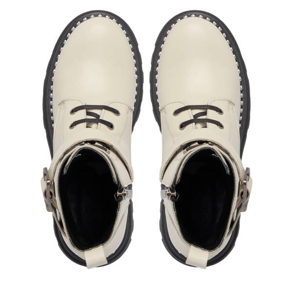 Bej Deri Kadın Bot - K25K1BT68302-A25 - 5