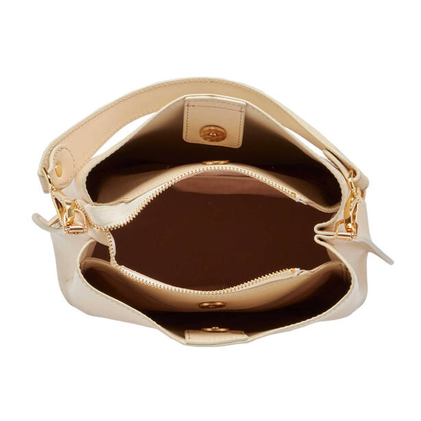 Bej Deri Kadın Çapraz Askılı Çanta - S24K1BC80285-E94 - 4