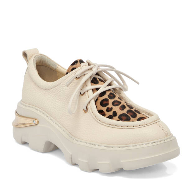 Bej Deri Kadın Casual Ayakkabı - K25S1AY68315-A25 