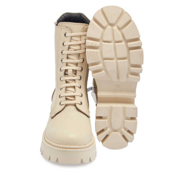 Bej Deri Kadın Casual Bot - K23K1BT66870-B19 - 4