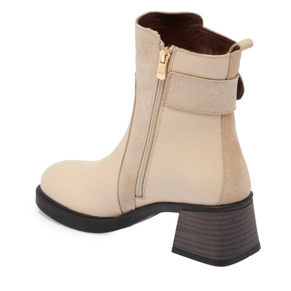 Bej Deri Kadın Casual Bot - K24K1BT67561-U49 - 2