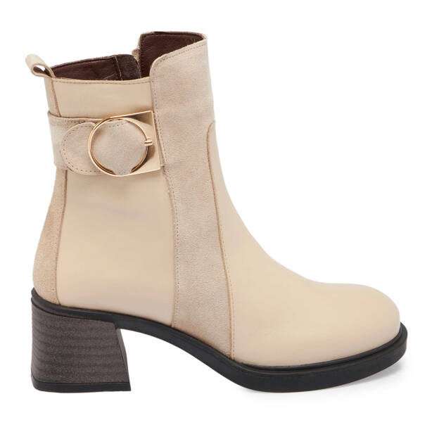 Bej Deri Kadın Casual Bot - K24K1BT67561-U49 - 3