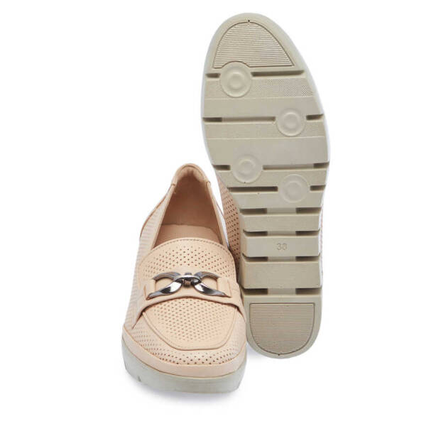 Bej Deri Kadın Dolgu Topuklu Ayakkabı - K24I1AY67105-A25 - 4