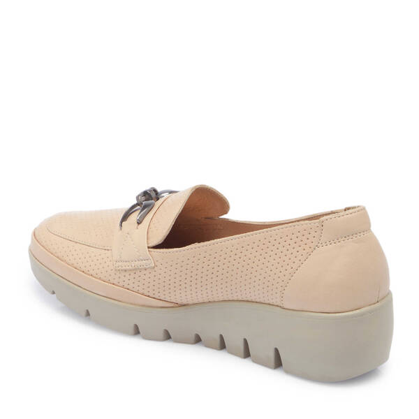 Bej Hakiki Deri Kadın Dolgu Topuklu Ayakkabı - K25I1AY67845-A25 - 2