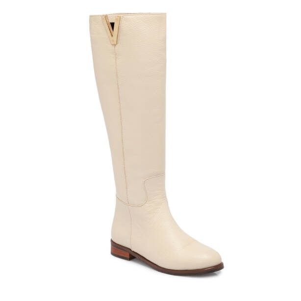 Bej Deri Kadın Klasik Çizme - K24K1CM67524-B19 - Tergan