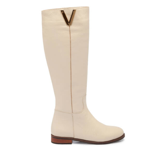 Bej Deri Kadın Klasik Çizme - K24K1CM67524-B19 - Tergan