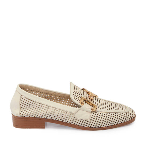Bej Hakiki Deri Kadın Loafer - K24I1AY67460-U2V - 1