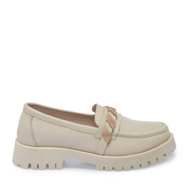 Bej Hakiki Deri Kadın Loafer - K25I1AY67823-A25 - Tergan