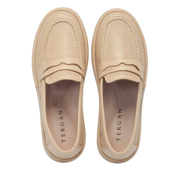 Bej Hakiki Deri Kadın Loafer - K25I1AY67923-A25 - 5