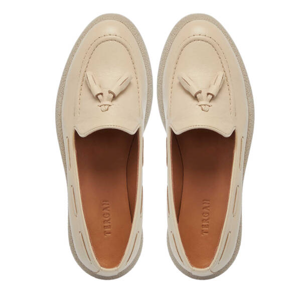 Bej Hakiki Deri Kadın Loafer - K25I1AY67993-A25 - 5