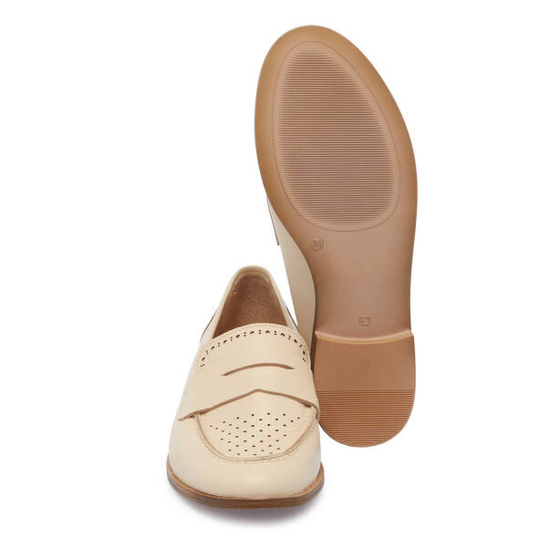 Bej Hakiki Deri Kadın Loafer - K25I1AY68019-A25 - 4