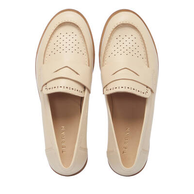  Bej Deri Kadın Loafer - K25I1AY68019-A25 - 5