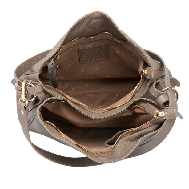 Bej Deri Kadın Omuz Çantası - S25K1BC79450-B73 - 4