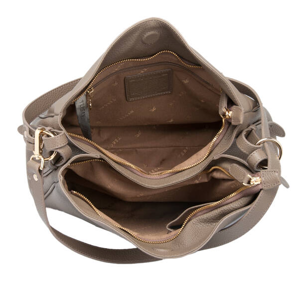 Bej Deri Kadın Omuz Çantası - S25K1BC79450-B73 - 4