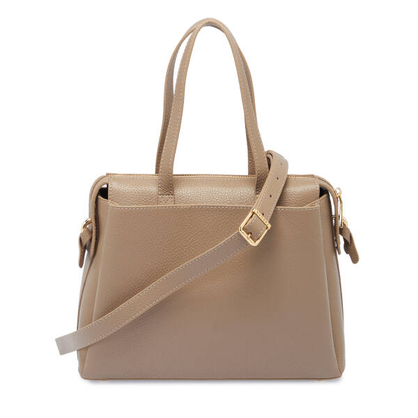 Bej Deri Kadın Omuz Çantası - S25K1BC80355-S95 - 3