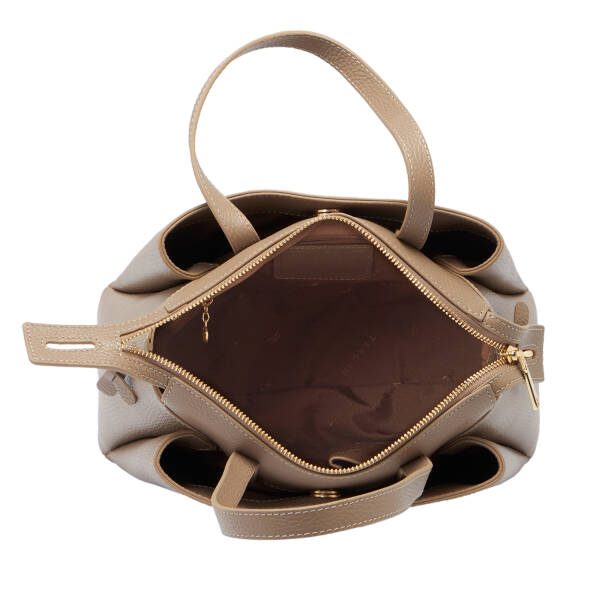 Bej Deri Kadın Omuz Çantası - S25K1BC80355-S95 - 4