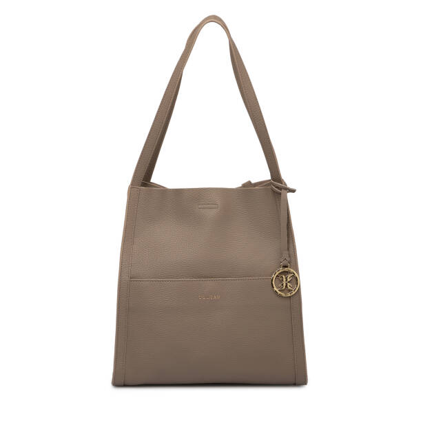 Bej Deri Kadın Omuz Çantası - S25K1BC80491-S95 