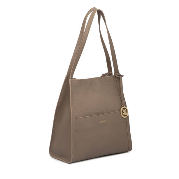 Bej Deri Kadın Omuz Çantası - S25K1BC80491-S95 - 2