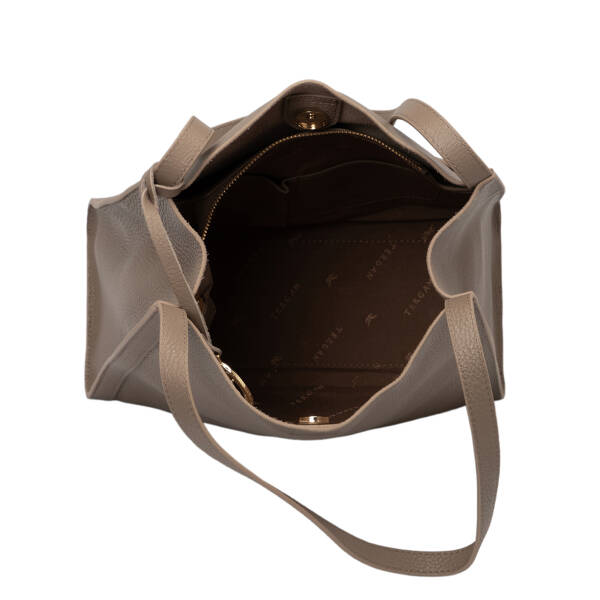 Bej Deri Kadın Omuz Çantası - S25K1BC80491-S95 - 4