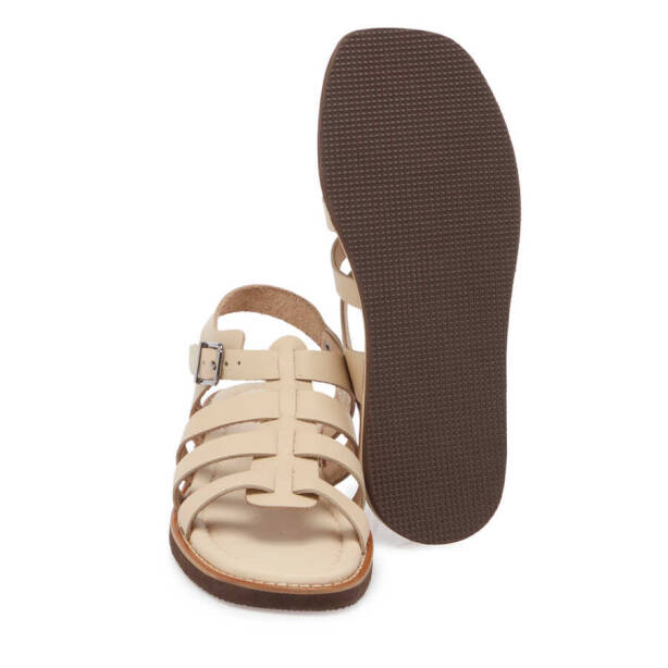 Bej Hakiki Deri Kadın Sandalet - K24Y1SN67127-A25 - 4