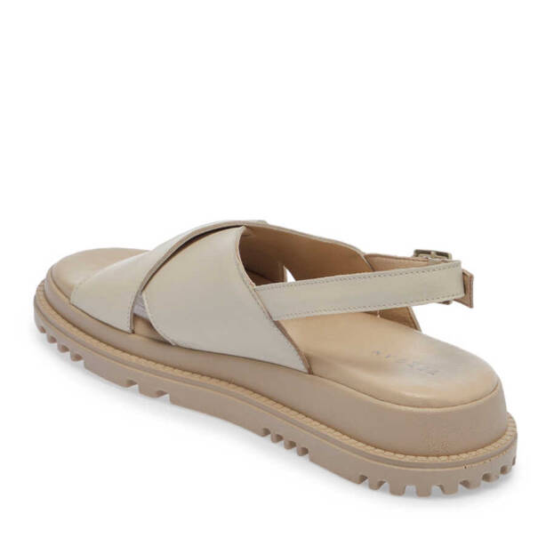 Bej Deri Kadın Sandalet - K24Y1SN67140-A25 - 2