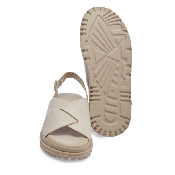 Bej Deri Kadın Sandalet - K24Y1SN67140-A25 - 4