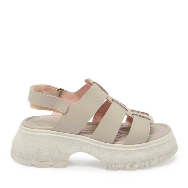 Bej Deri Kadın Sandalet - K24Y1SN67154-S5Y - 3