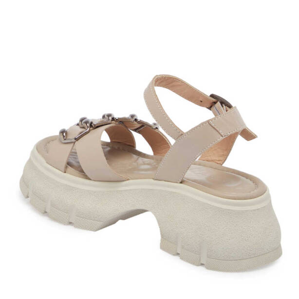 Bej Deri Kadın Sandalet - K24Y1SN67155-S5Y - 2