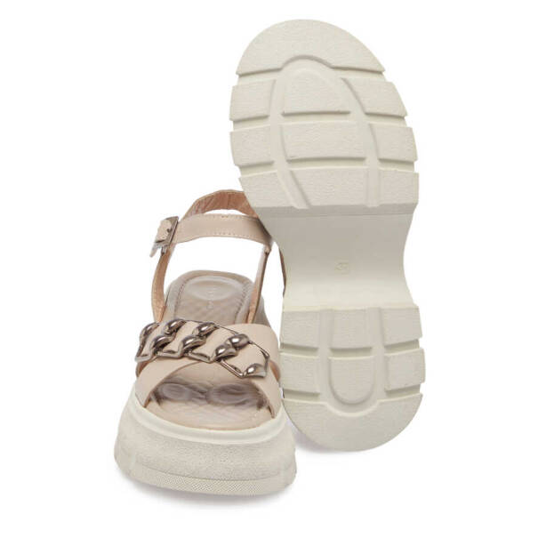 Bej Deri Kadın Sandalet - K24Y1SN67155-S5Y - 4