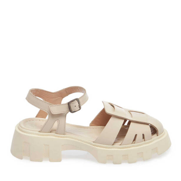 Bej Deri Kadın Sandalet - K24Y1SN67158-A25 - 3