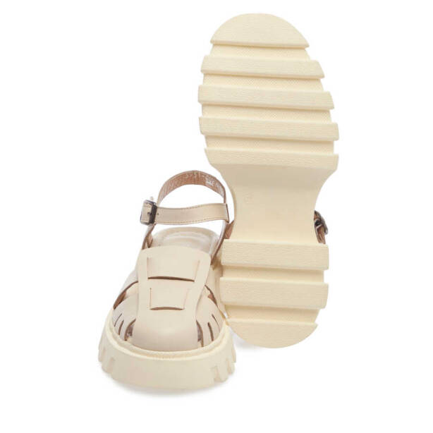 Bej Deri Kadın Sandalet - K24Y1SN67158-A25 - 4