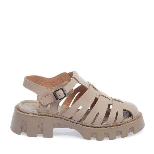 Bej Deri Kadın Sandalet - K24Y1SN67159-S5Y - 3