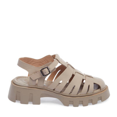 Bej Deri Kadın Sandalet - K24Y1SN67159-S5Y - 3