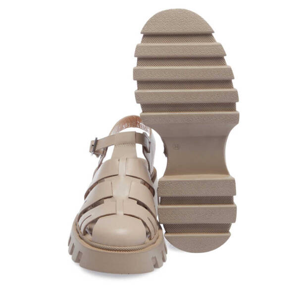 Bej Deri Kadın Sandalet - K24Y1SN67159-S5Y - 4