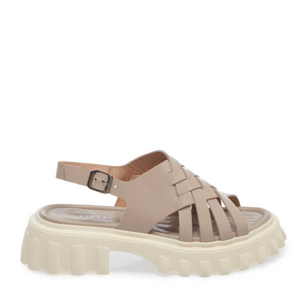 Bej Deri Kadın Sandalet - K24Y1SN67161-S5Y - Tergan